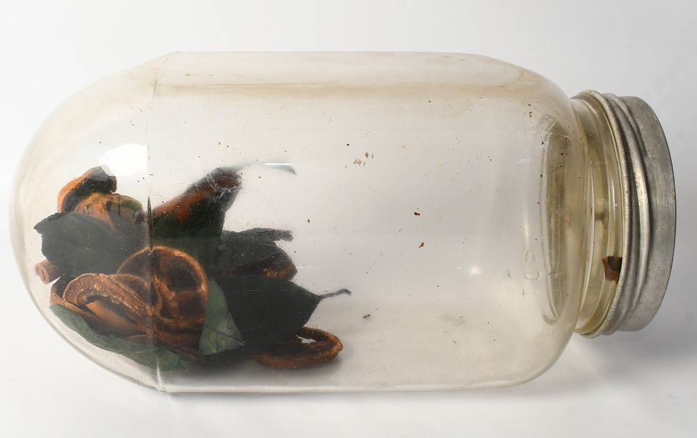Lot 1540: RARE Vintage/Antique Aridor Glass Jar w/drying pu