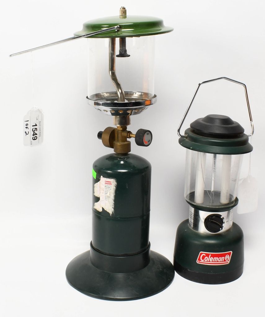 Lot 1549: (2) Camping Lanters Coleman Battery operated and