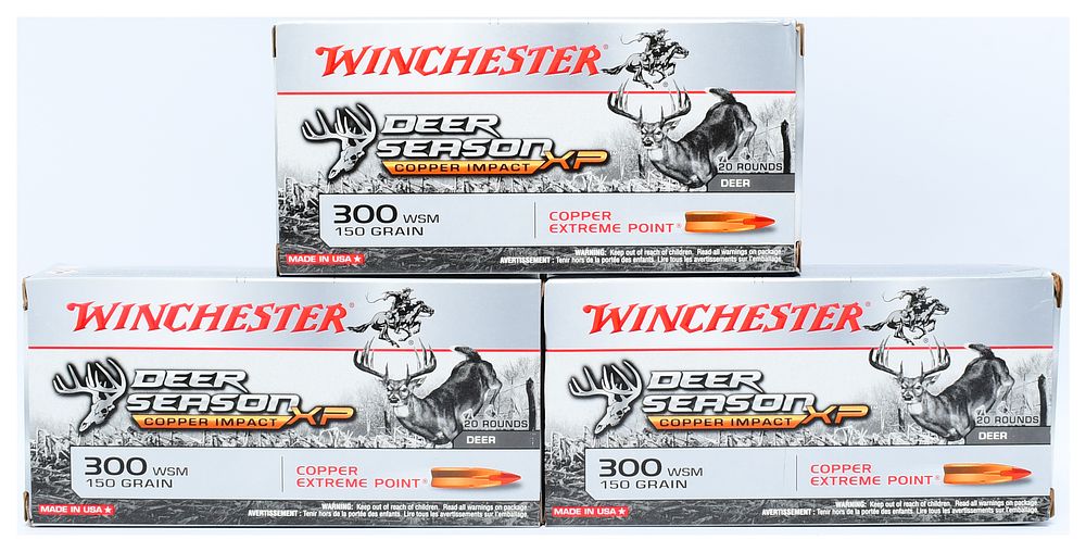Lot 64: Winchester Deer Season XP Copper Impact .300 WSM 150gr Extreme Point Ammunition, 60 Rounds