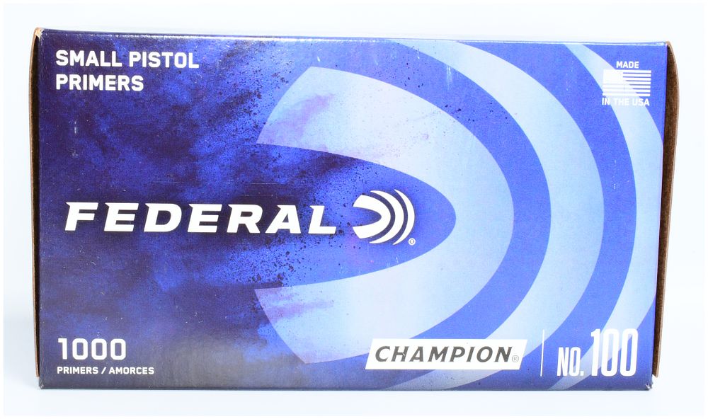 Lot 65: Federal Champion No. 100 Small Pistol Primers, 1000 Count