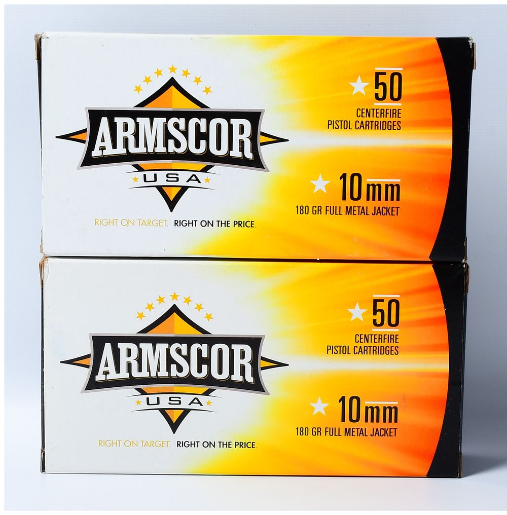 Lot 82: Armscor 10mm 180 Grain Full Metal Jacket Centerfire Handgun Ammo, 100 Rounds