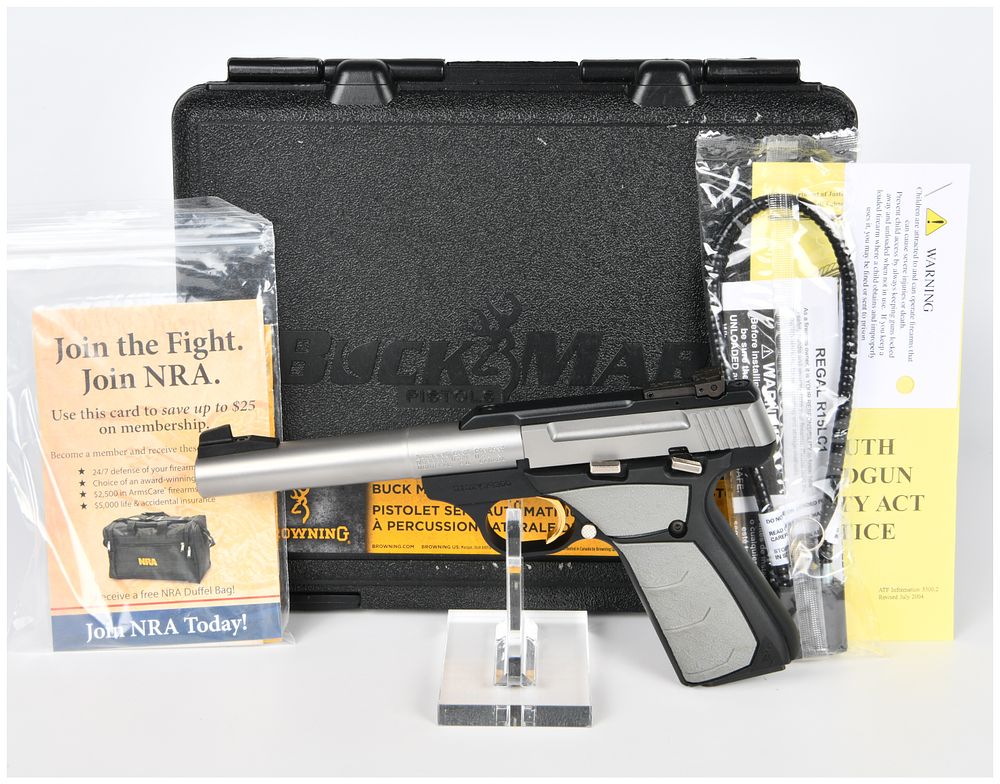 Lot 138: Browning Buck Mark Camper SS UFX Pro Target .22 LR Semi-Automatic Pistol, 5 1/2" Barrel