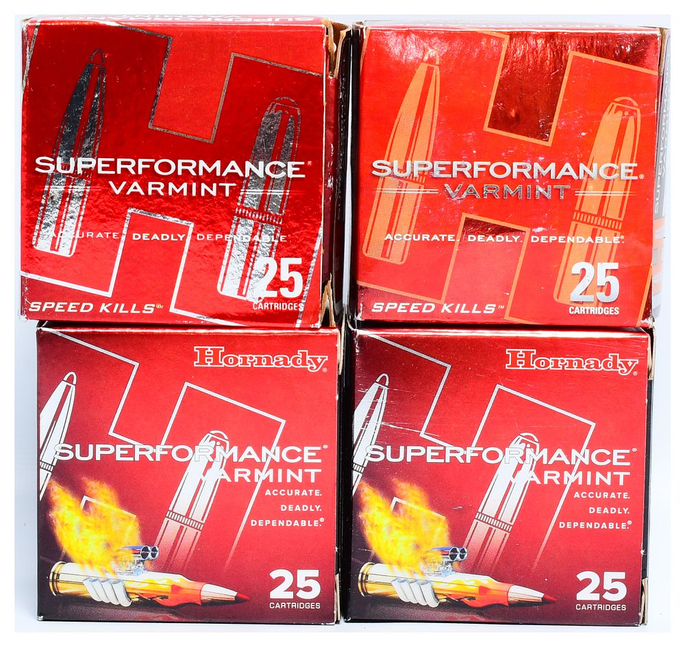 Lot 154: Hornady Superformance Varmint 17 Hornet 20 gr V-MAX Ammunition, 100 Rounds