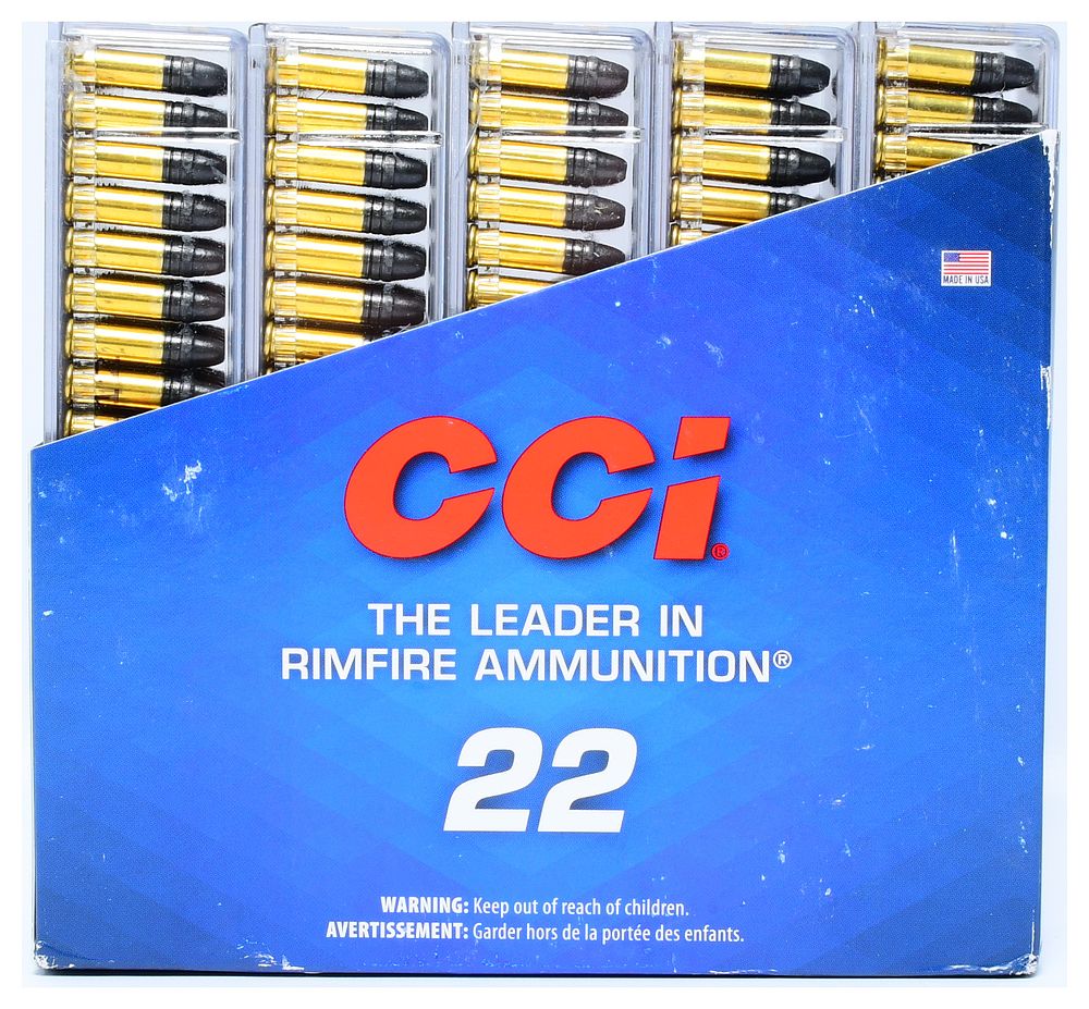 Lot 166: CCI 22 Long Rifle 40 Grain Subsonic Hollow Point Ammunition, 500 Rounds