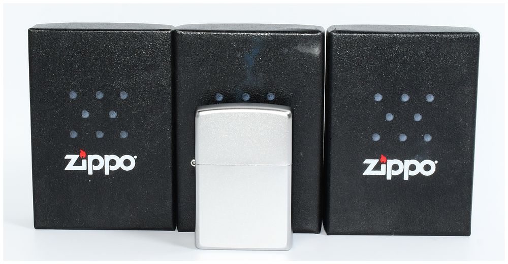 Lot 188: Three Zippo 205 Regular Satin Chrome Lighters