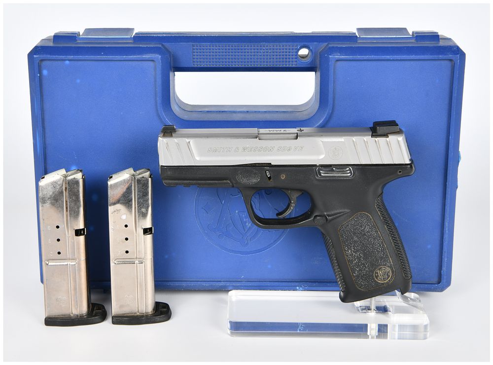 Lot 198: Smith & Wesson SD9 VE 9mm Semi-Automatic Pistol with Two Magazines and Case