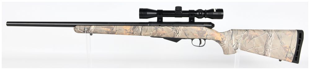 Lot 201: Savage Arms Model 25 Walking Varminter .17 Hornet Rifle with Powerline 3-9x32 Scope and Camouflage Stock