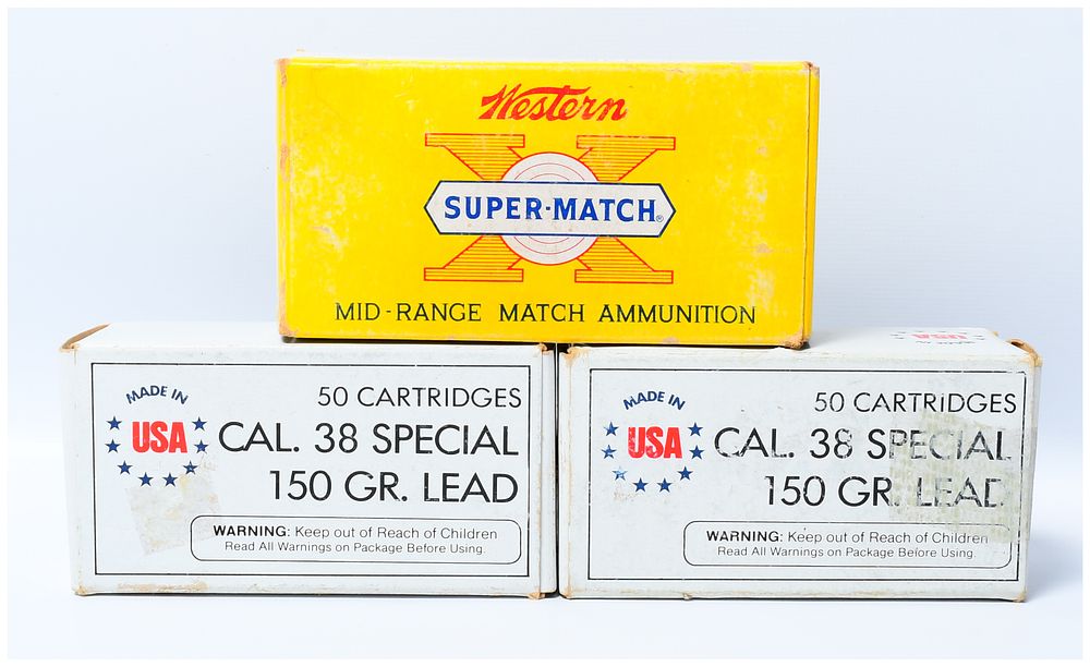 Lot 202: 150 Rounds of Vintage Western X Super-Match and .38 Special Ammunition