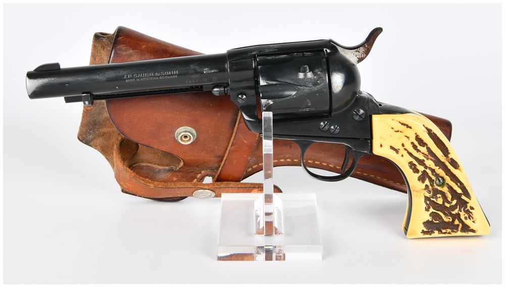 Lot 222: A J.P. Sauer & Sohn 'Western Marshal' .22 Caliber Revolver with Leather Holster