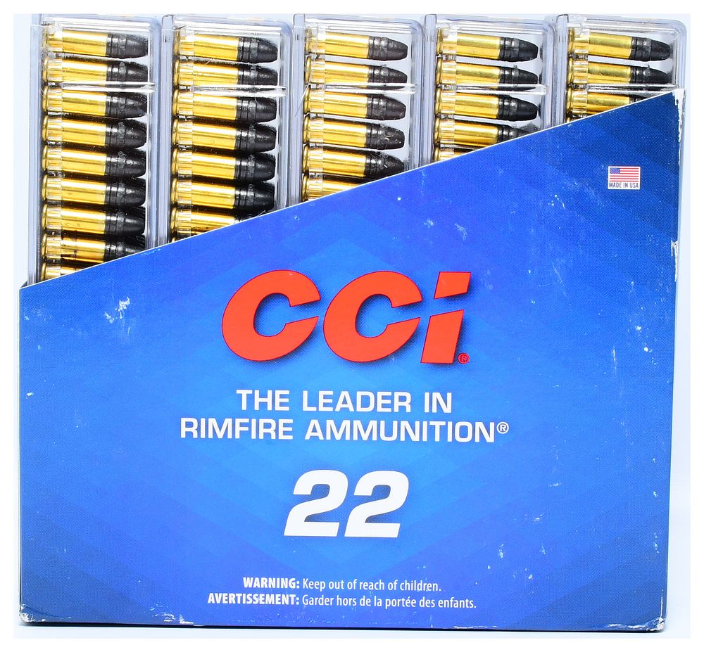 Lot 226: 500 Rounds CCI Sub-Sonic 22 LR 40 Grain Hollow Point Ammunition