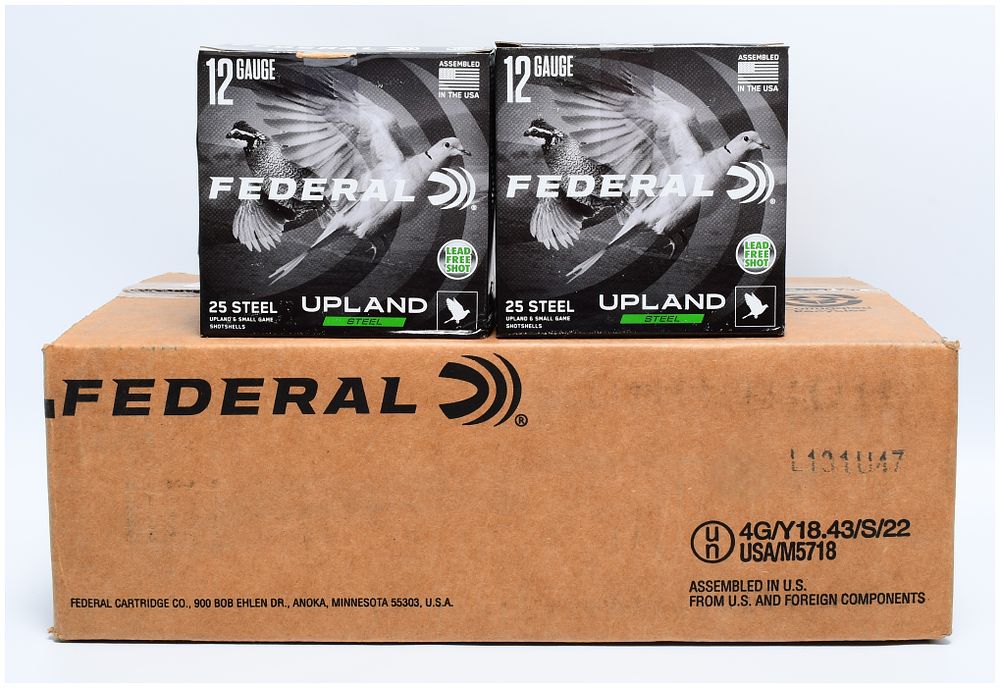 Lot 229: Federal Upland Steel 12 Gauge #6 Shot Ammunition, 250 Rounds