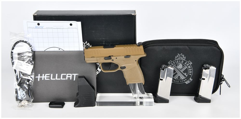 Lot 264: Springfield Armory Hellcat 9mm 3" Pistol, FDE, Serial Number BB491338