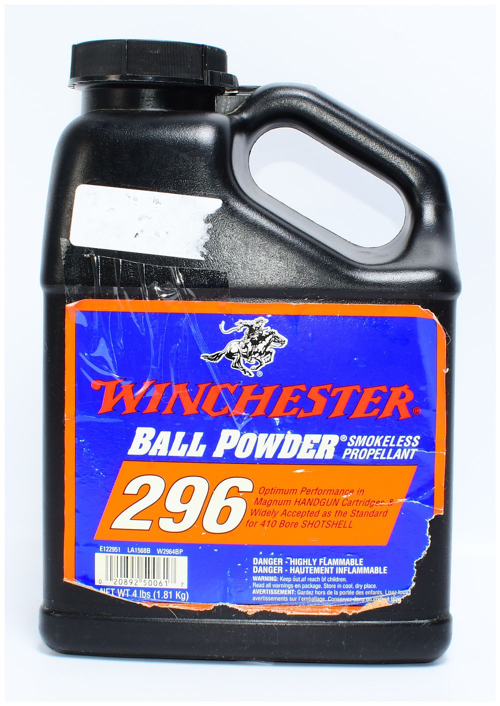 Lot 275: Winchester 296 Ball Powder Smokeless Propellant, 4 lbs