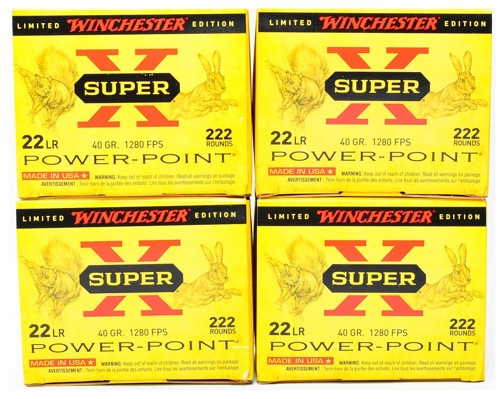 Lot 280: Winchester Super-X .22LR 40gr Power-Point Rimfire Ammunition, 888 Rounds