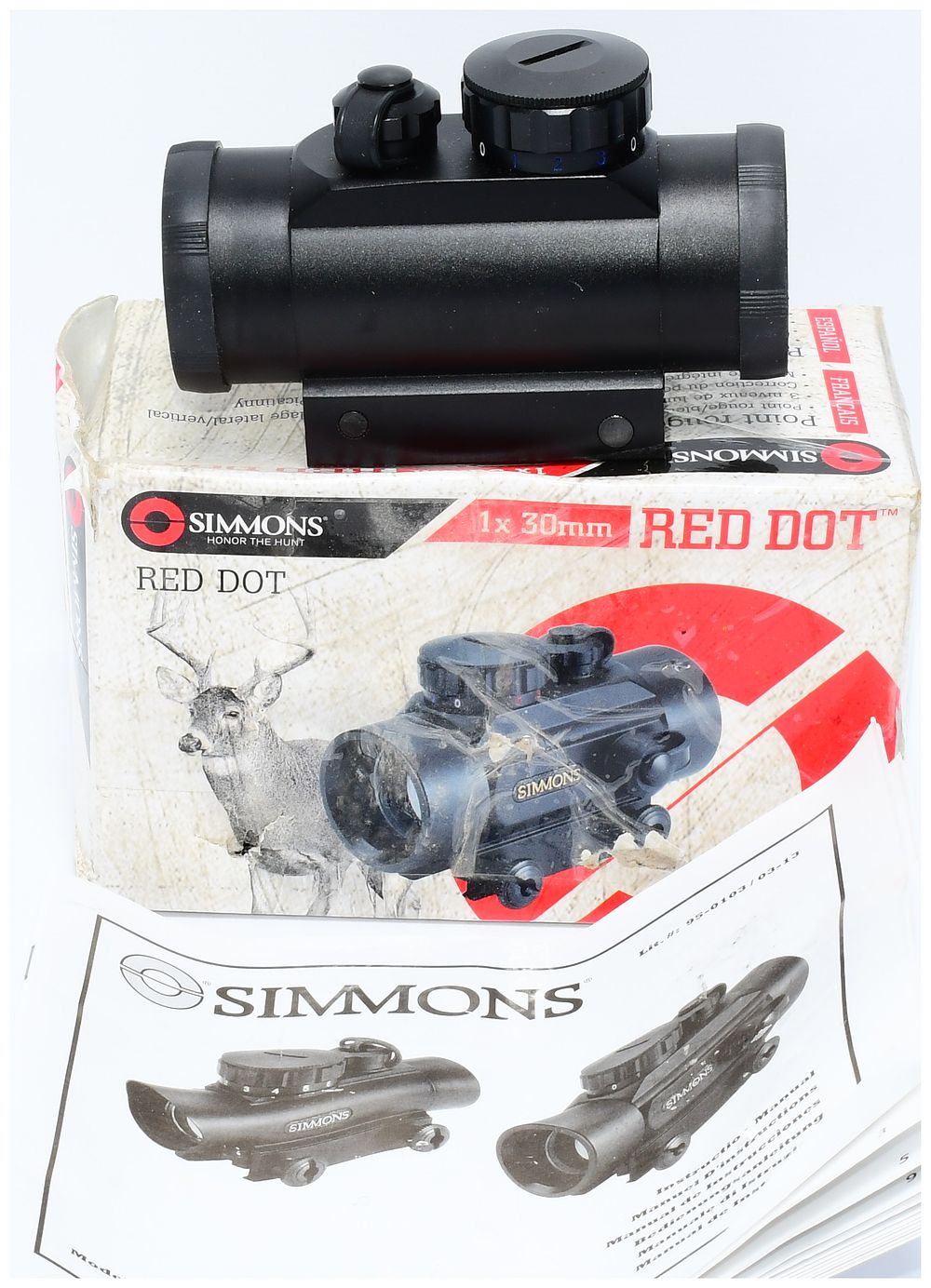 Lot 281: Simmons 1x 30mm Red Dot Sight, Model 511304