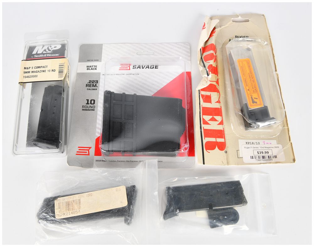 Lot 314: A Group of Five Modern Firearm Magazines by Smith & Wesson, Savage, Ruger, and HK