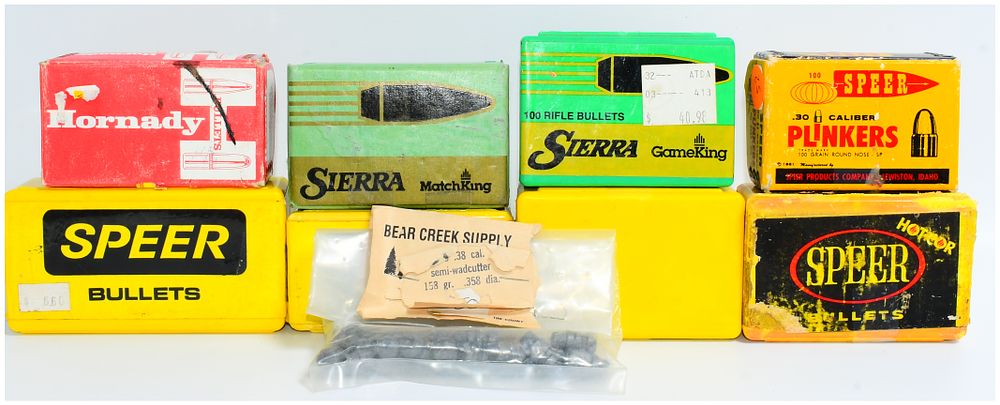 Lot 317: 460 Count Reloading Bullet Tips by Hornady, Sierra (MatchKing, GameKing), and Speer for 7mm, .38 SPL, & .44 Caliber