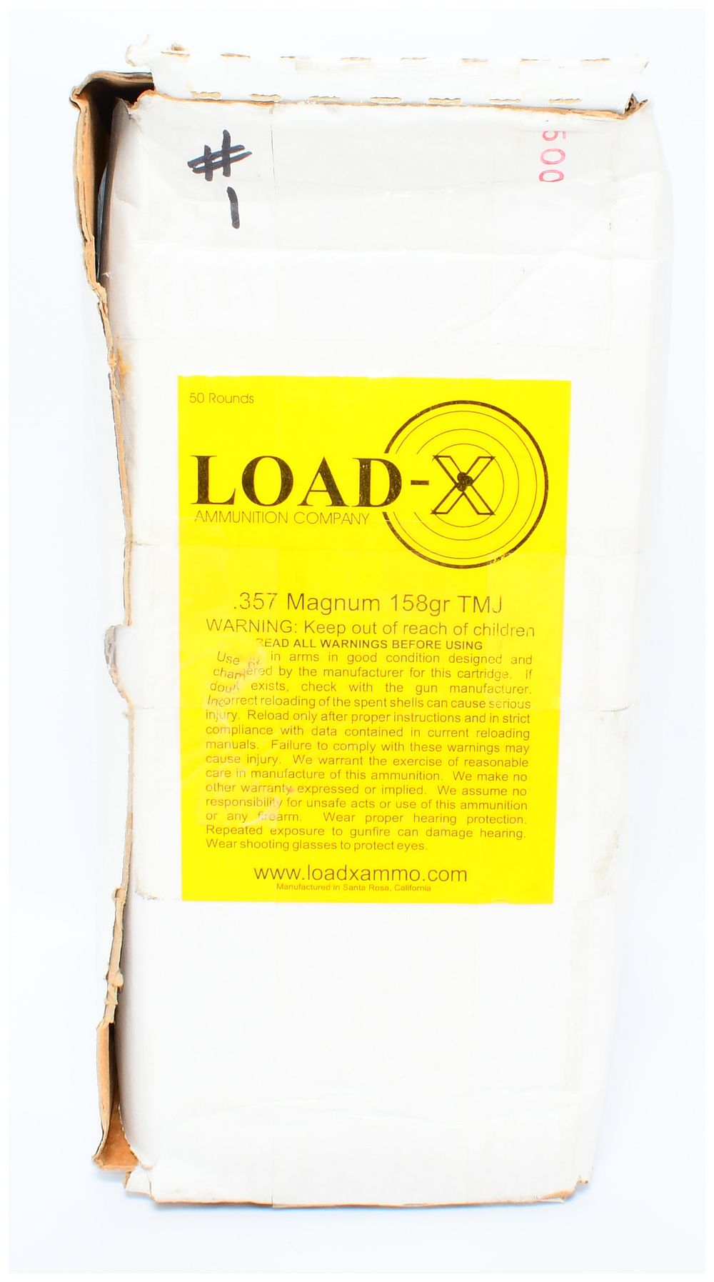Lot 325: 500 Rounds of Load-X .357 Magnum 158gr TMJ Remanufactured Ammunition