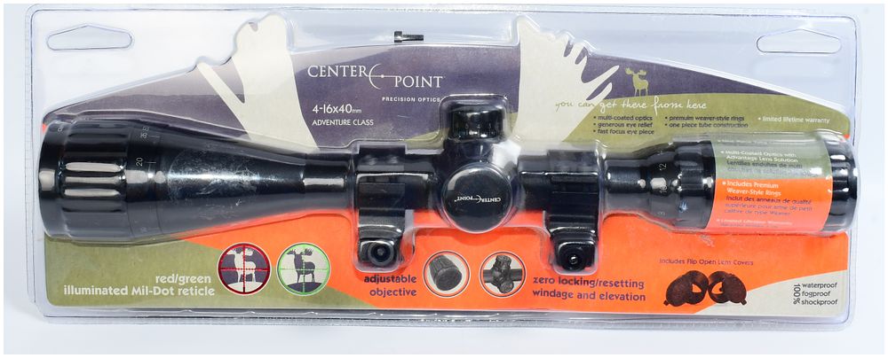 Lot 341: CenterPoint 4-16x40mm Adventure Class Rifle Scope
