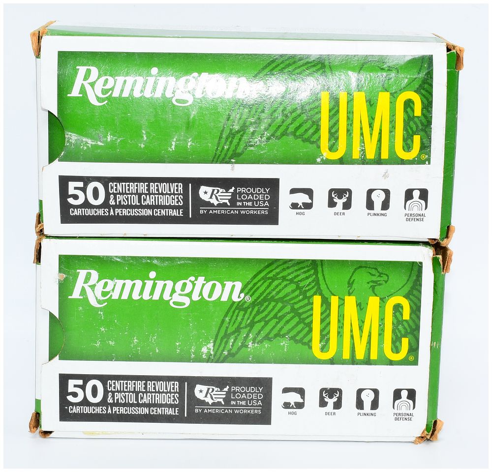Lot 343: Remington UMC .357 Magnum 125 Grain Jacketed Soft Point Centerfire Ammunition, 100 Rounds