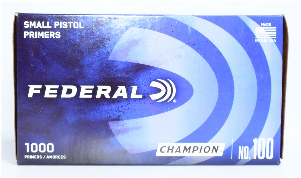 Lot 365: Federal Champion No. 100 Small Pistol Primers, 1000 Count