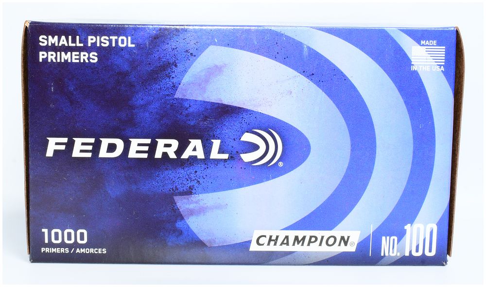Lot 485: Federal Champion No. 100 Small Pistol Primers, 1000 Count