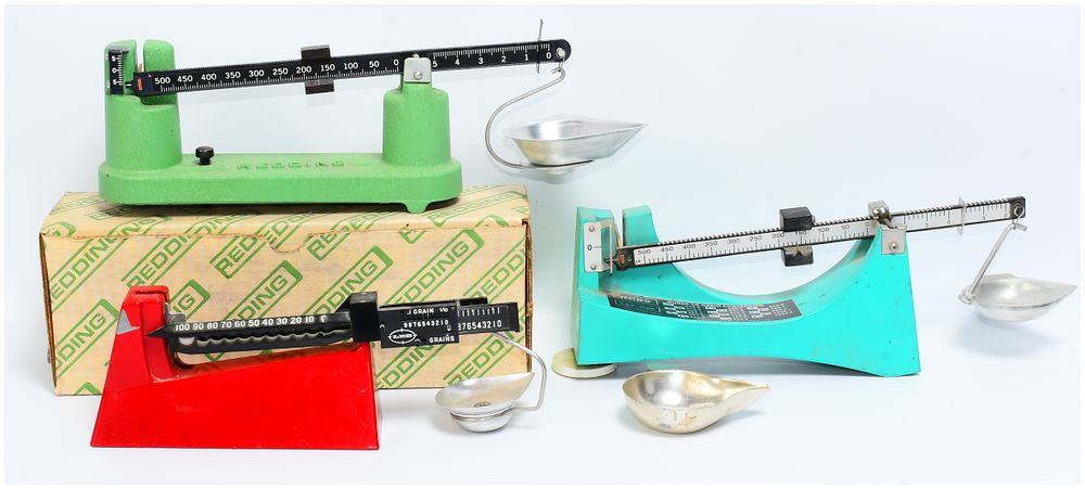 Lot 488: Three Vintage Reloading Scales by Redding, RCBS, and Lee Precision