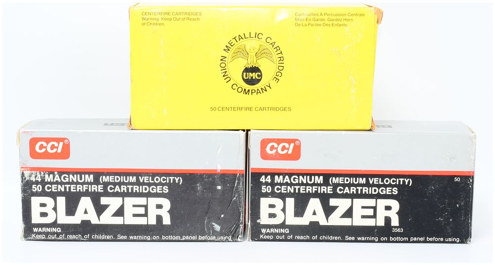 Lot 508: A Lot of 150 Rounds of UMC and CCI Blazer .44 Remington Magnum and .44 Magnum Ammunition