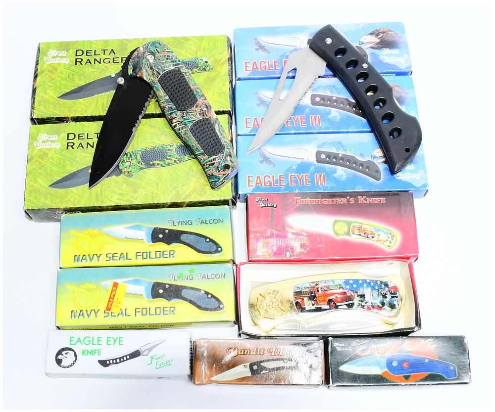Lot 569: A Group of 12 Frost Cutlery Folding Knives
