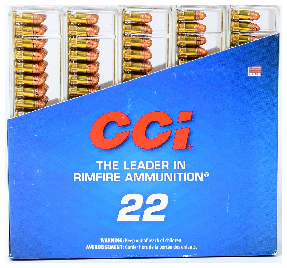 Lot 577: 500 Rounds CCI 22 Short Ammunition 29 Grain Plated Round Nose