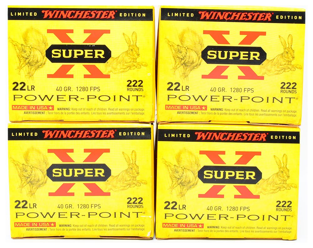 Lot 580: Limited Winchester Edition Winchester Super-X 22 LR 40 Grain Power-Point Ammunition, 888 Rounds