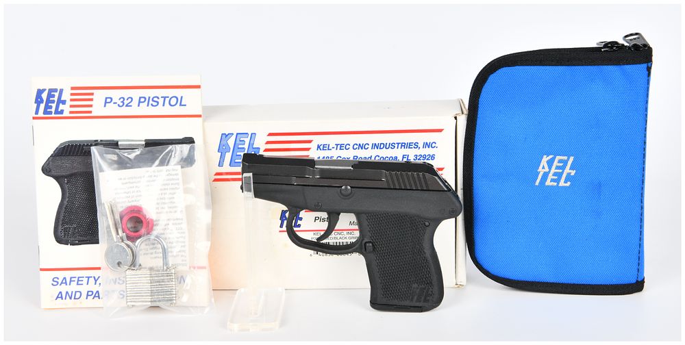 Lot 582: A Kel-Tec P-32 Semi-Automatic Pistol, .32 Auto Caliber, Complete with Original Packaging and Accessories