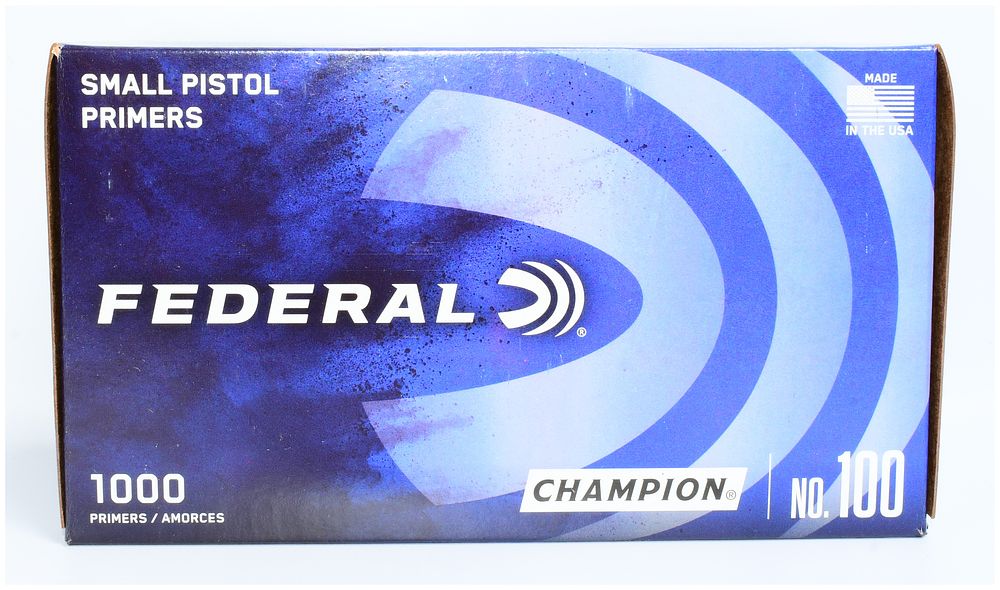 Lot 1064: Federal Champion No. 100 Small Pistol Primers, 1000 Count