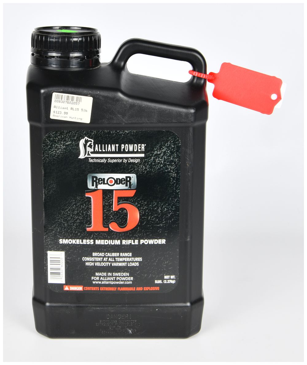Lot 1127: Alliant Powder ReLoader 15 Smokeless Medium Rifle Powder, 5 lbs