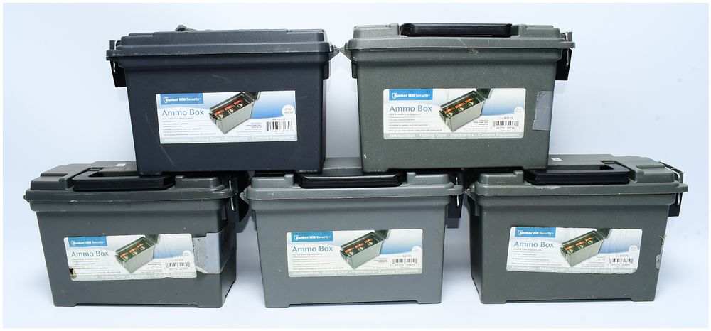 Lot 1145: A Set of 5 Bunker Hill Security Ammo Boxes