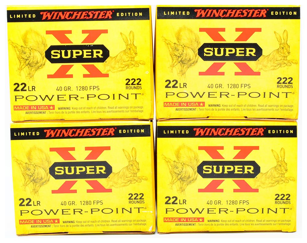 Lot 1159: Four Boxes of Winchester 'Super X Power-Point' .22 LR Ammunition, Limited Winchester Edition, 888 Rounds