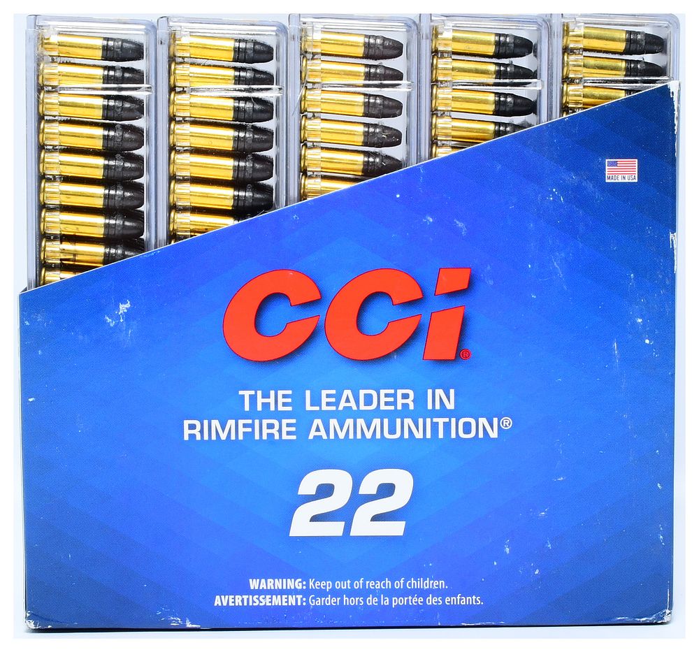Lot 1165: 500 Rounds CCI SubSonic 22 LR 40 Grain Lead Hollow Point Ammunition