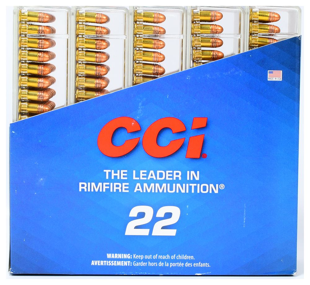 Lot 1216: Five Boxes of CCI .22 Short Target Ammunition, 500 Rounds Total
