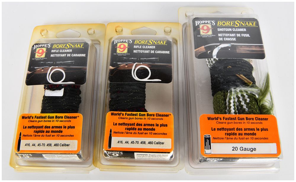 Lot 1226: Three Hoppe's 9 BoreSnake Rifle and Shotgun Cleaning Kits
