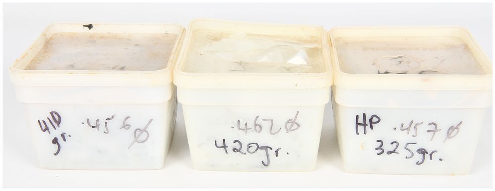 Lot 1286: Three Containers of Cast Lead Bullets, including .45-60, .462, and .45-70 Calibers