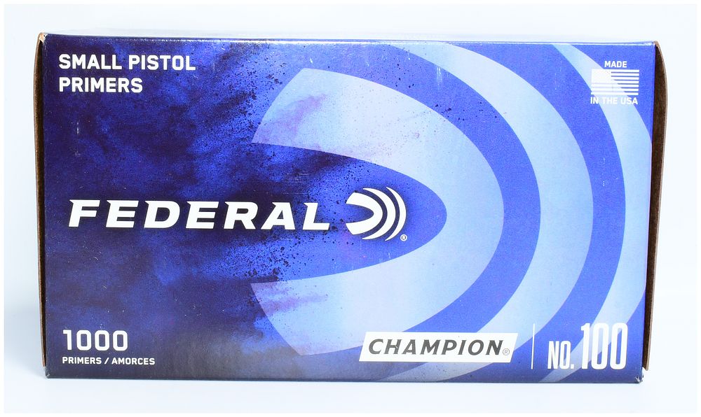 Lot 1304: Federal Champion No. 100 Small Pistol Primers, 1000 Count