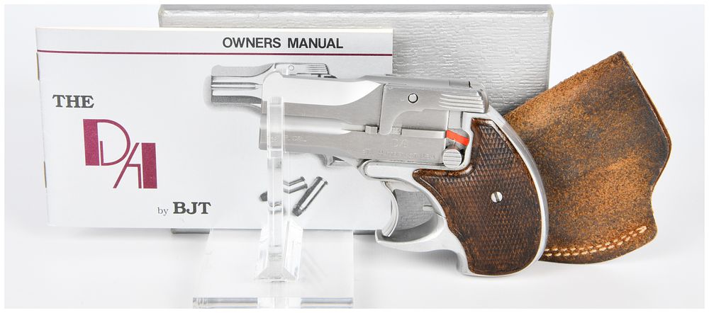 Lot 1311: Bellmore Johnson Tool Co. (BTJ) DA Double-Barrel Derringer Pistol, .38 Special, with Box, Manual, and Holster