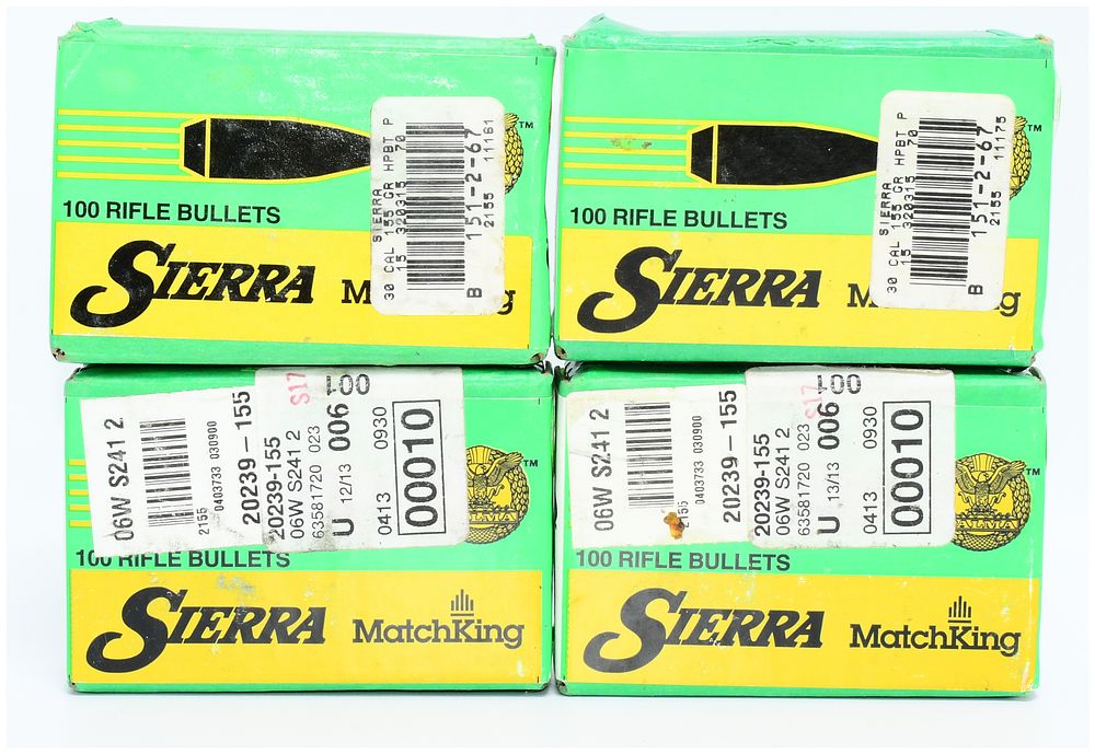 Lot 1334: 400 Count Sierra MatchKing & Palma Match .308 Caliber 155 Grain HPBT Bullet Tips