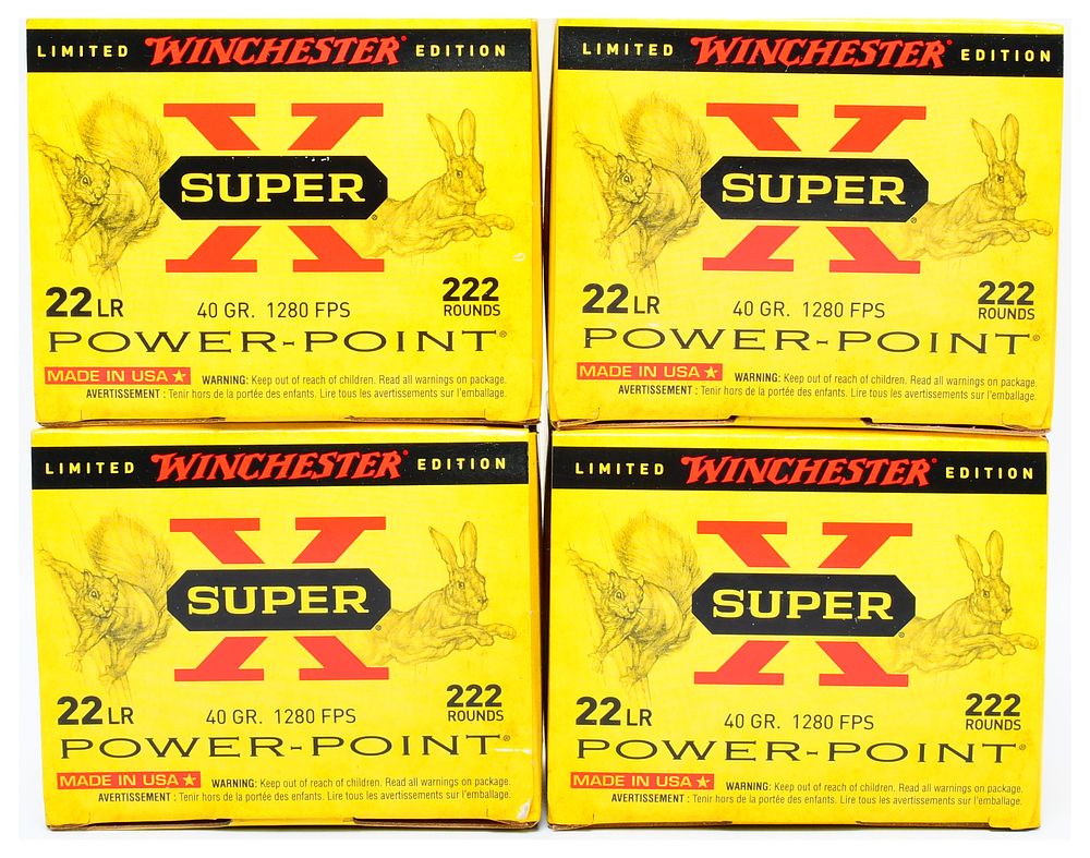 Lot 1360: Winchester Super-X 22 LR 40 Grain Power-Point Ammunition, Limited Edition, 888 Rounds
