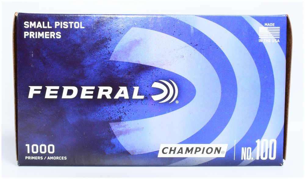 Lot 1364: Federal Champion No. 100 Small Pistol Primers, 1000 Count
