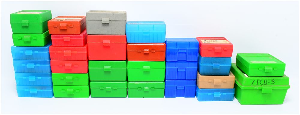Lot 1367: A Collection of MTM Case-Gard P-50 and P-100 Ammunition Storage Boxes