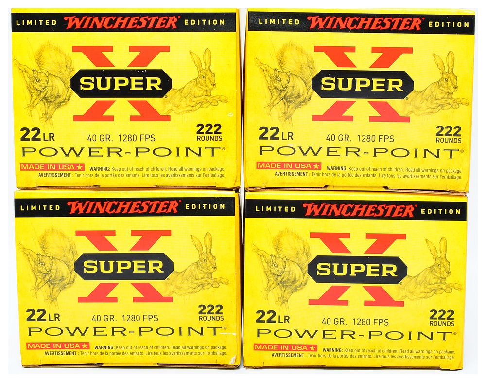 Lot 1420: A Collection of Winchester Super-X 22 Long Rifle 40 Grain Power-Point Plated Hollow Point Ammunition, Limited Winchester Edition, 888 Rounds