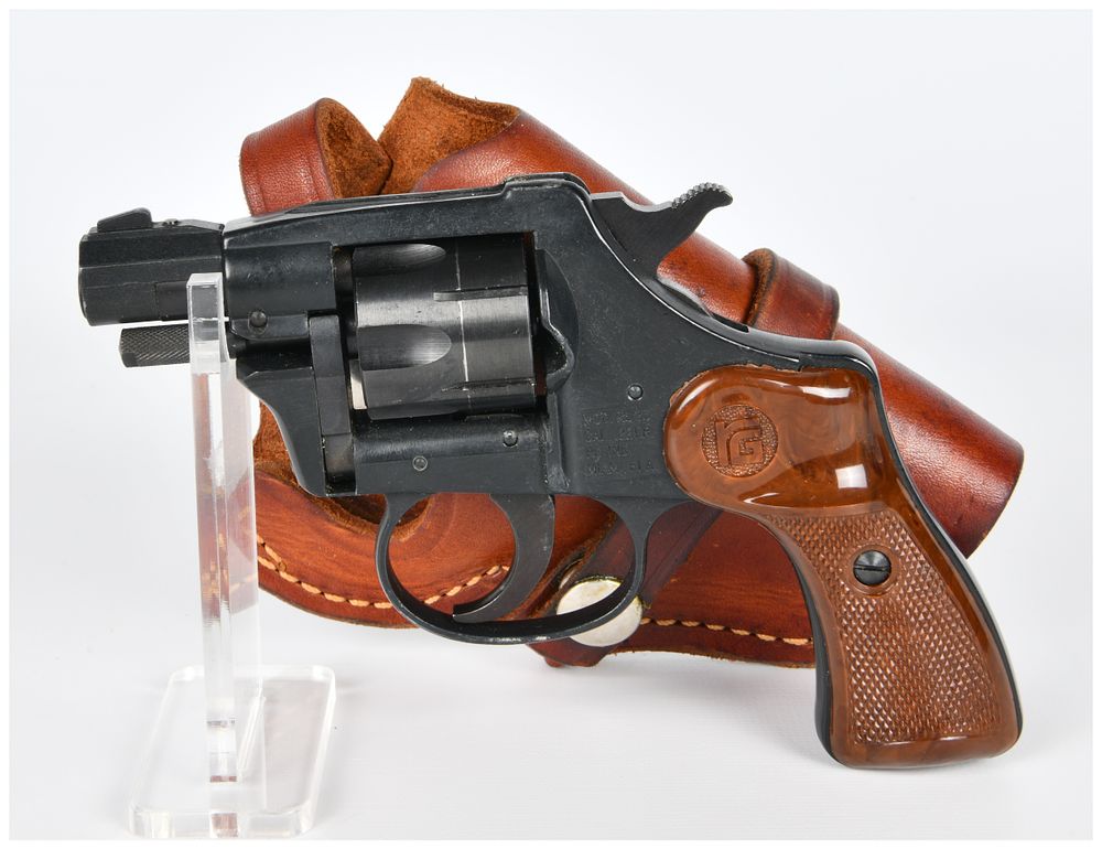 Lot 1455: A Rohm RG 23 .22LR Double-Action Revolver with Leather Holster
