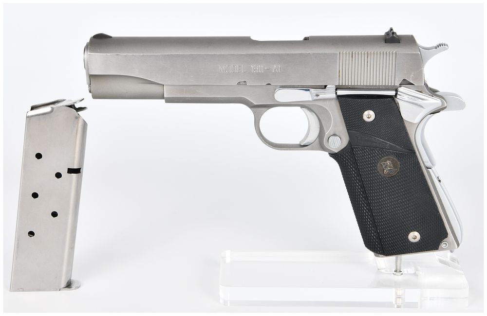Lot 1467: Springfield Armory Model 1911-A1 .45 AUTO Stainless Steel Semi-Automatic Pistol