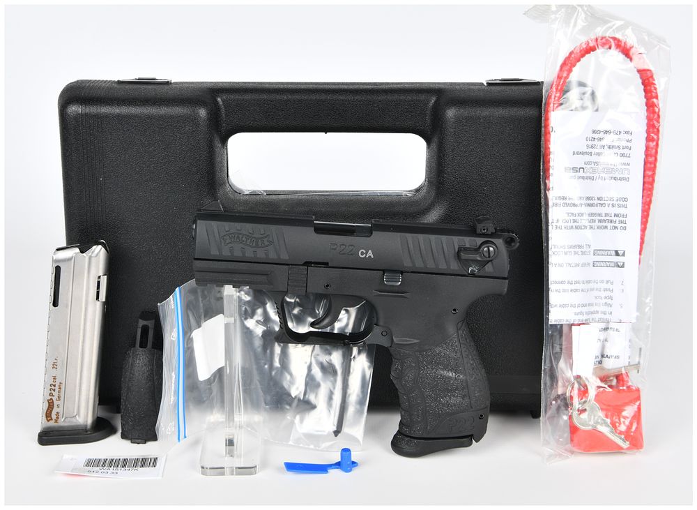 Lot 1473: Walther P22 CA .22 LR Semi-Automatic Pistol, Model P22 3.42" CA Black WA, Serial No. WA151347